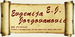 Evgenija Jorgovanović vizit kartica
